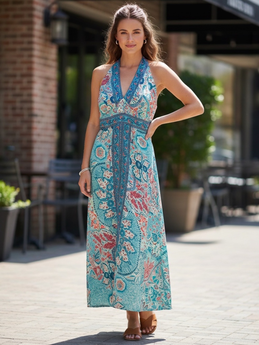 White Waves "Sundari" Halter Dress
